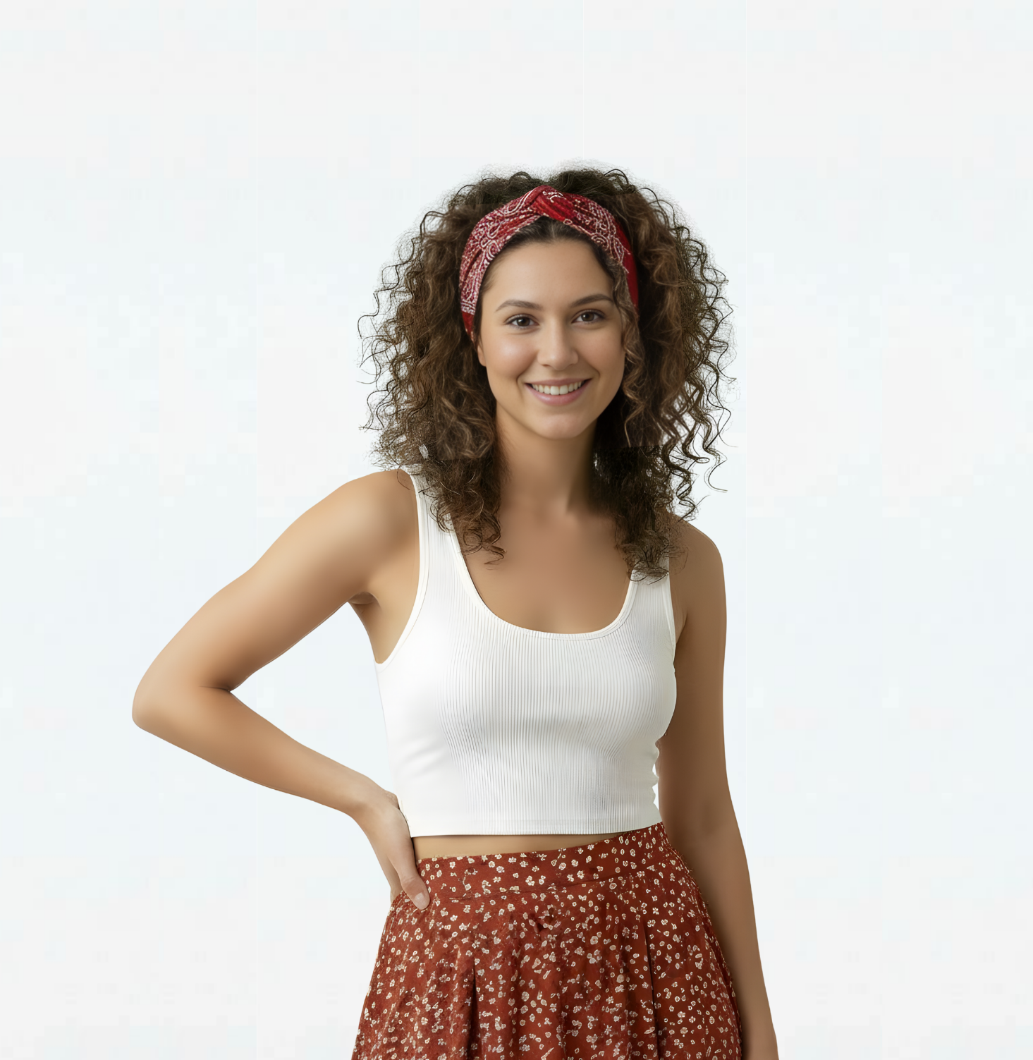 The Red Paisley Headband Pineapple